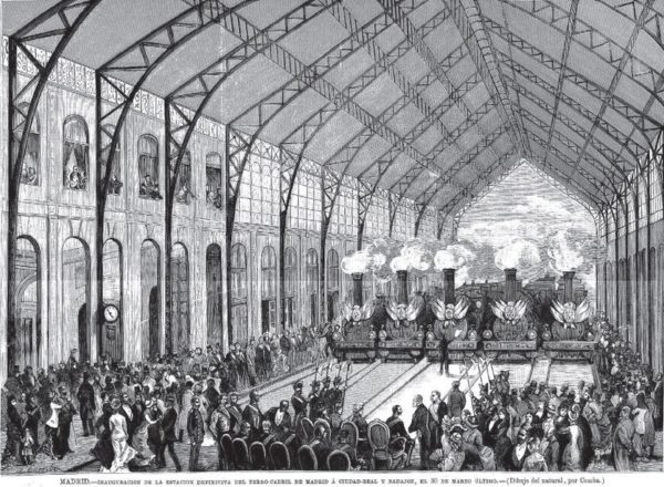 Alfonso XII inaugura la Estación de Las Delicias en 1880.