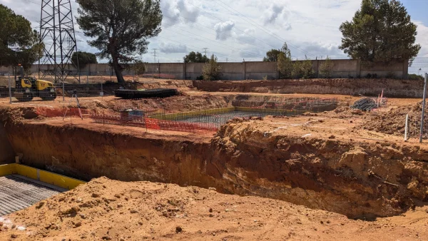 Obras de construcción de la nueva subestación eléctrica de Puerto Real.