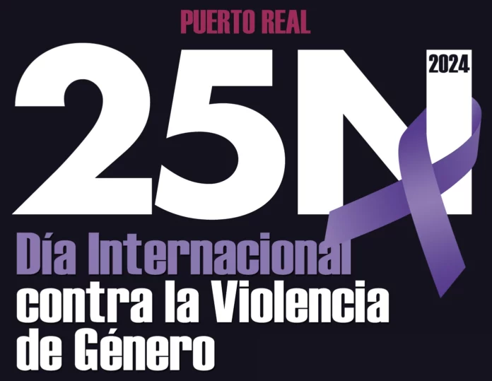 Cartel de los actos del 25N en Puerto Real.